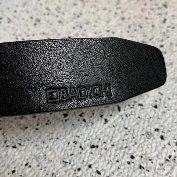Badichi NY Madison Couture Collection Black Leather & Textured Rollbar Buckle - Picture 4 of 7